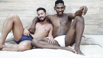 Kadu Castro and Lucas Soldier in Brazilian Hardcore Menage-a-trois with No Condom