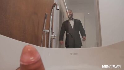 New Years Threesome Celebration - Suited Up and Ready to Fuck!