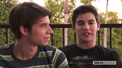 Young American Twinks Shane Hicks & Adrian Rivers Heat up Helix Studios in their Gay Porn Debut!