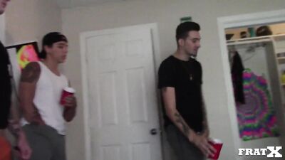 Schoolboy Gets Fucked by His Straight Buddies in the Bathroom