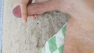 Gay Beach Blowjob and Cumshot - Exhibitionism, Dragging, and Underwear Fun on the Beach!