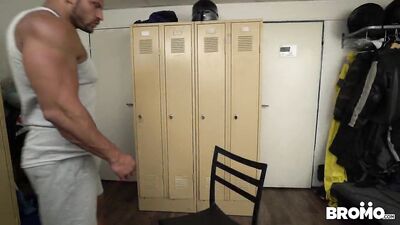 Gay Porn Video - Barebacking and DP Action in the Gyms Locker Room!