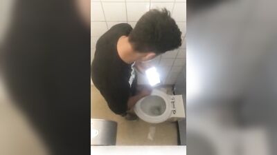 Young Arab Boy Surprised While Jerking Off in the Bathroom