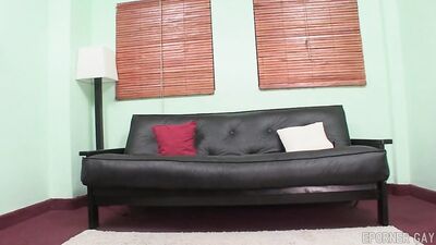 "Gender-bending beastiality - a man's erotic submission to a hairy, muscular lady with a massive cock."