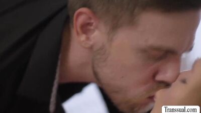 Gorgeous TS Crystal Thayer Gets A Big Fat Cock In Her Butt And Gets Her Face Smothered By Cum During An Erotic Facial.