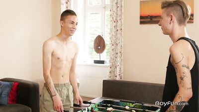 Baby-Foot Battle: Nick Danner and Jerome James Compete for Sexual Supremacy!