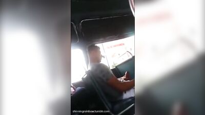 Busy Surprise: Handsome Blonde Pleasures Himself on the Bus