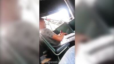 Busy Surprise: Handsome Blonde Pleasures Himself on the Bus