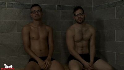 Double Dose of Gay Porn Action: Two Hotties in Group Showers!