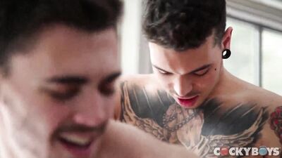 Curious Straight Guy Explores Gay Sex with Jo Diamond and Asher Hawk