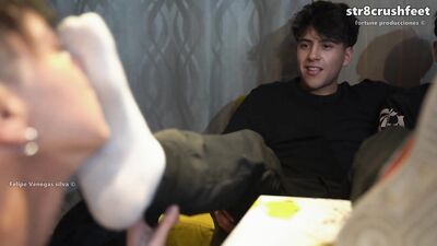 Gay Foot Worship Between Friends in the Dorm Room