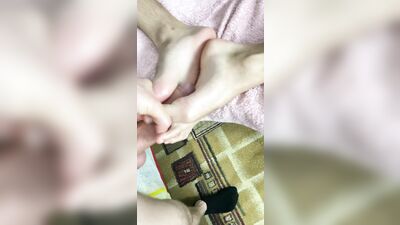 After a long day of work, I decided to relieve my stress by giving an unforgettable footjob to my hot neighbor.