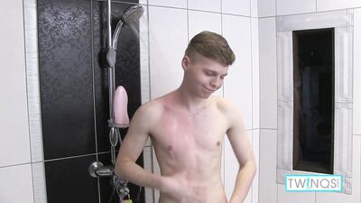 Rewritten as: Masculine Muscle Man Maxwell Masturbates with Gusto in the Bathroom!