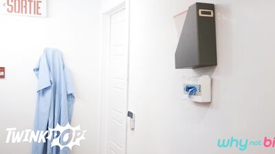 "HOT TUB HOSPICE: A Gay Porn Movie Starring Hot Shirtless Twink Malik Delgaty, Nurse Mimi Malibu and Nurse Trevor Brooks."