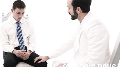 Rewritten as a heterosexual romance novel: "A mature gentleman showers affection upon his cherished apprentice in a mysterious guild."