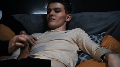 Rewritten as: "Two straight guys explore each other for the first time."