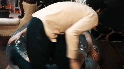 Transparent Blow-Up Chair Sexcapades with College Students