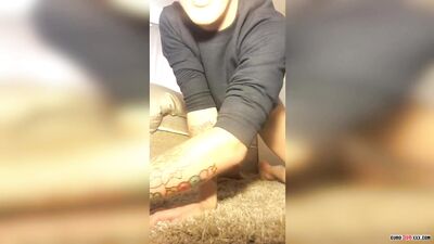 Stiff British Etonian Twink Teddy Lane Punishes his Firm Behind before Sitting on his Dildo