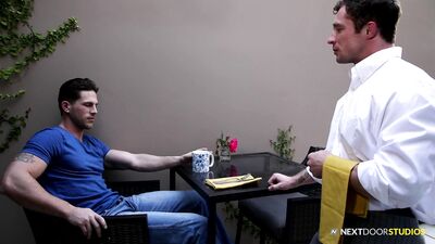 Jimmy the Hunky Neighbor Overcomes Heartache by Sucking and Banging a Male Escort in this Raging Gay Porn Adventure!