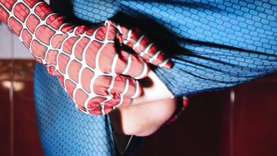 "Archie and his hot dad, Dylan, enjoy a steamy game of handjobs in the bathroom!"