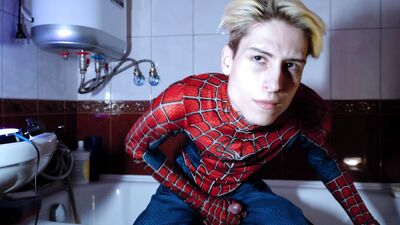 "Archie and his hot dad, Dylan, enjoy a steamy game of handjobs in the bathroom!"