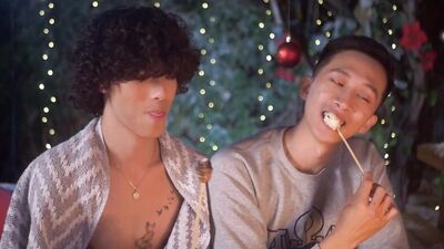 Merry Christmas Mr. Wu - Asian twinks fuck by the campfire