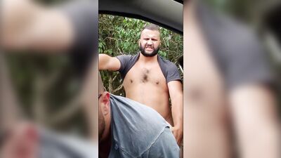 Two bears doing Public Sex in the woods