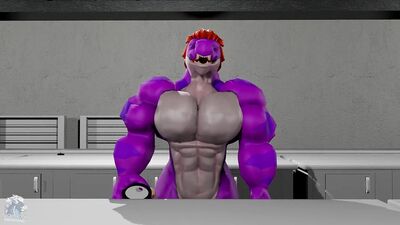 Alex Raptor, Hyper Muscle Cock Growth Potion Animation