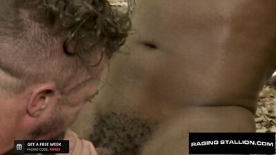 RagingStallion - Bearded Muscle Hunk Grant Ryan Facialised By BBC