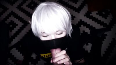 trap femboy slut gets cum in face from straight friend