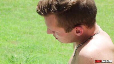 Sexy and Versatile JJ Jakobs Licks His Huge Cock in the Shower - A Tale of Two Assholes