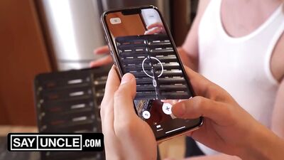 Rewritten as: "Brothers-in-Law Compare Penises in Sexual Encounter."