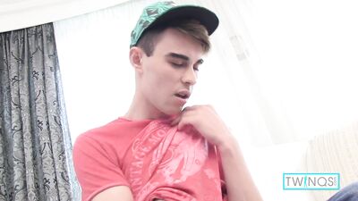 Hardworking Brunette Twink Victor Cant Keep Up With His Gigantic Dick!