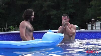 Fresh-faced hunk Brenner Bolton takes a dip in the pool and gets pounded by a hung stud.