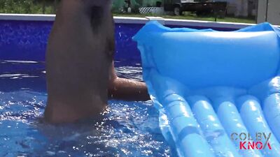 Fresh-faced hunk Brenner Bolton takes a dip in the pool and gets pounded by a hung stud.