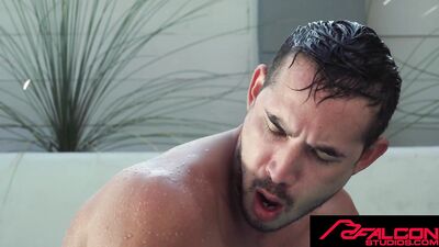 Cade Maddox Splashes His Huge Load into the Invigorating Swimming Pool while Falcon Studios Captures Every Droplet