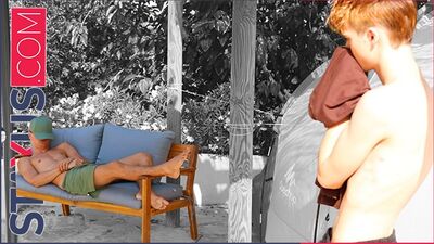 Sneaking into my best friend’s bedroom, I never expected to see him with his hand down his pants. But when he noticed me watching, things got even hotter...