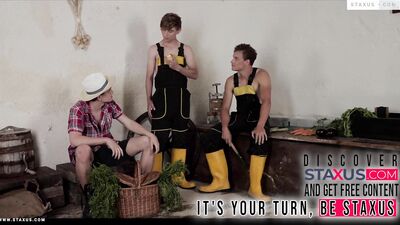 Two ripe strawberries and a juicy watermelon come together in a scrumptious porn scene.