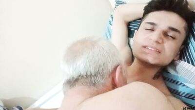 Golden-ager has sizzling hot tryst with strapping stud.