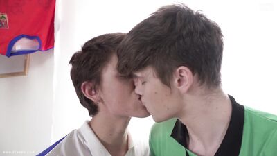 Two hunks go head to head on the field, in a hardcore game of soccer with a twist!