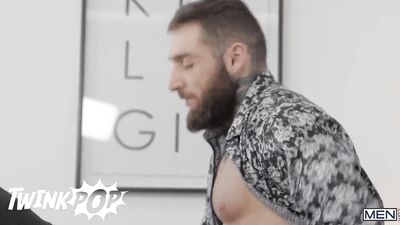 Bromantic Office Mates Felix and Tony Enjoy a Steamy Makeout Session in the Copy Room before Felix Goes Down on Tonys Rock-Hard Cock, Leaving Them Both Breathless with Pleasure