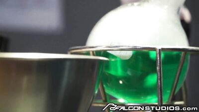 "Eureka!": A Nerdy Scientist Transforms into a Sexy Alpha Male and Takes on Two Muscular Hunks in an Explosive Ménage à Trois