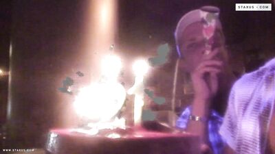 Two studs and a big dildo get hot in the bedroom