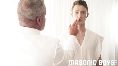 Bareback Bromance: Suit-clad Silver Fox and Young Masonic Brothers