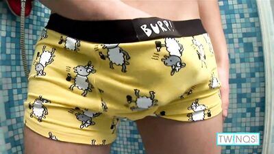 Eagerly Erected Dildo Excites Sensual Stud in the Showers of Academia