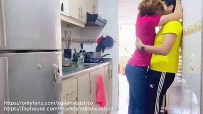 A young man gets penetrated by his mature stepbrother, with no protection, while cooking in the kitchen and eventually reaches a climax within his tight anal cavity.