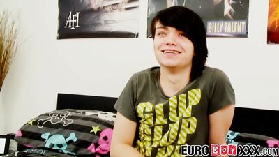 Charming young stud pleasures himself sensually in the shower.