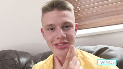 Leon, the muscular stud, pleasures himself in his bathroom mirror with his massive dick and fingers his tight asshole.