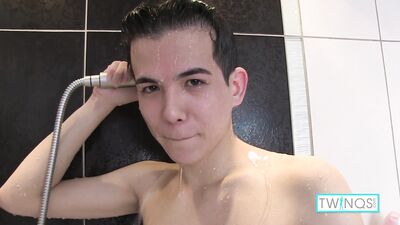 Young and Curvy Jaxon Takes a Relaxing Soak with his Big, Hard Cock While Showering in the Steamy Jacuzzi!