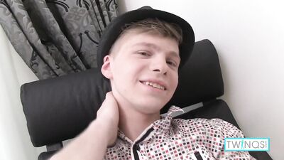 Giggly Ginger John Squeezes His Balls and Squirts All Over the Bed!"